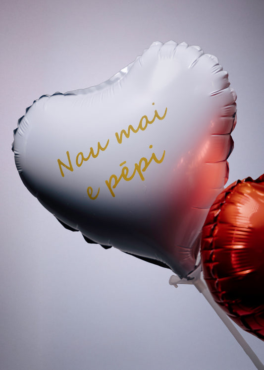 10" Te Reo Māori Foil Balloons (Air-Filled) Nau mai e pēpi